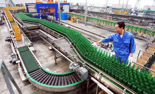 啤酒網(wǎng)帶輸送設備洗瓶機配件的主要工藝